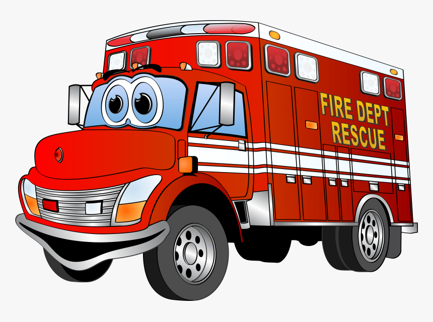 Fire Engine Car Clip Art - Cute Fire Truck Cartoon, HD Png Download, Free Download