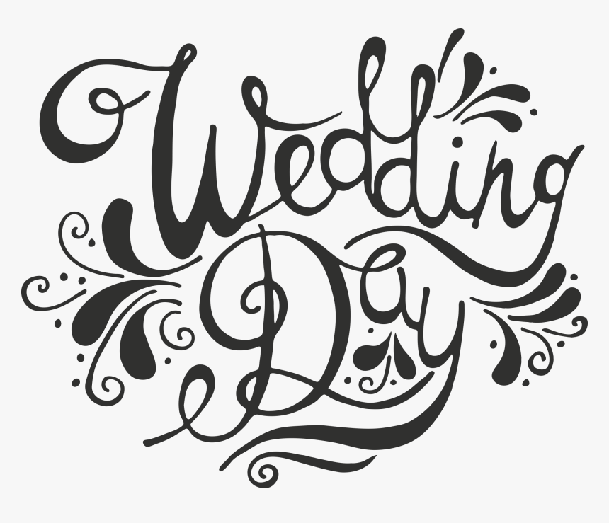 Wedding Day Word Art Transparent Png File - Calligraphy, Png Download, Free Download