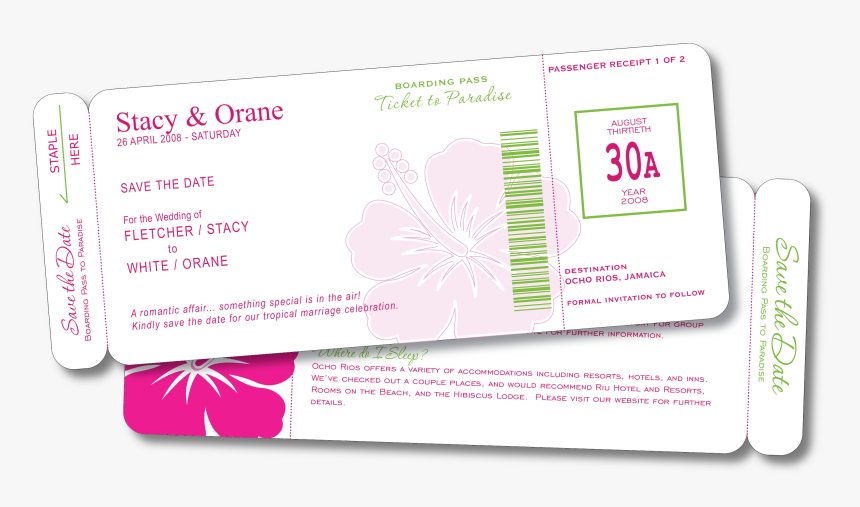 Hibiscus Boarding Pass Template By Ayleebits - Diy Boarding Pass Gift, HD Png Download, Free Download