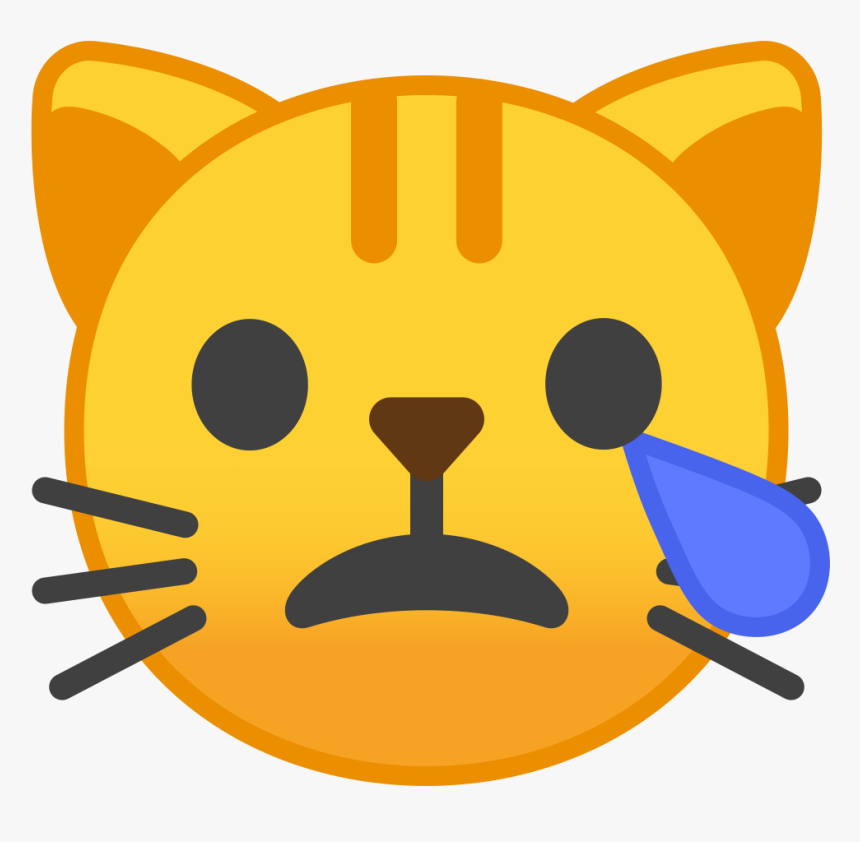 Crying Cat Face Icon - Cat Emoji Sad, HD Png Download, Free Download