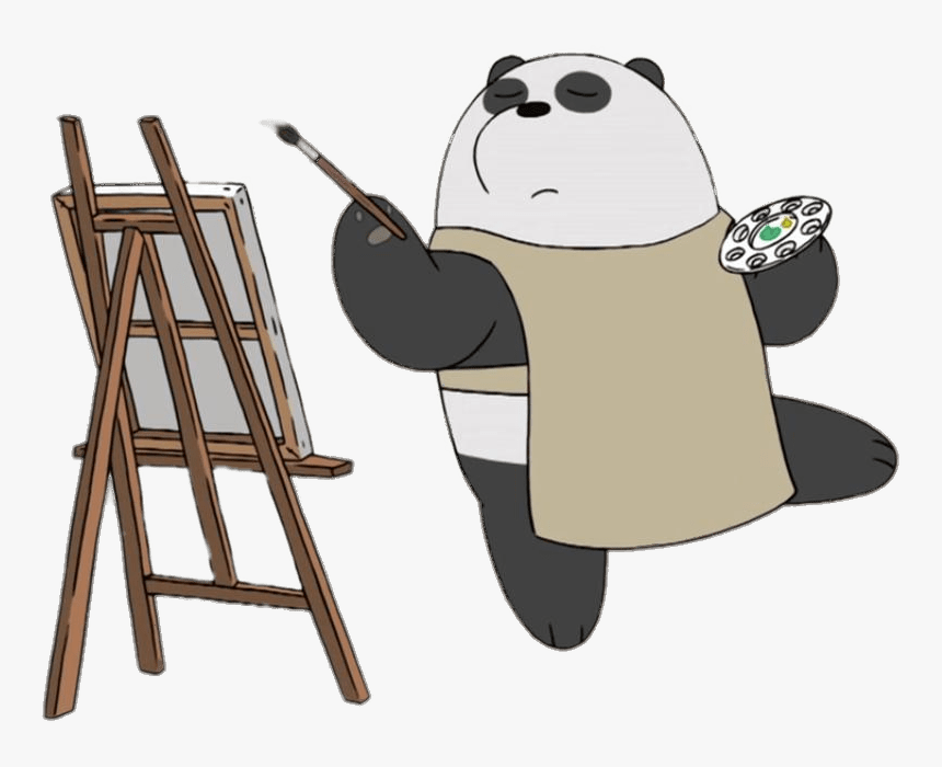 We Bare Bears Panda Painting - We Bare Bears Panda Paints, HD Png Download, Free Download