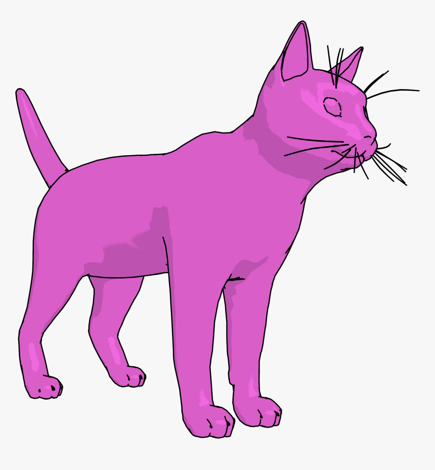 Transparent Cat Png - Con Mèo Màu Hồng, Png Download, Free Download
