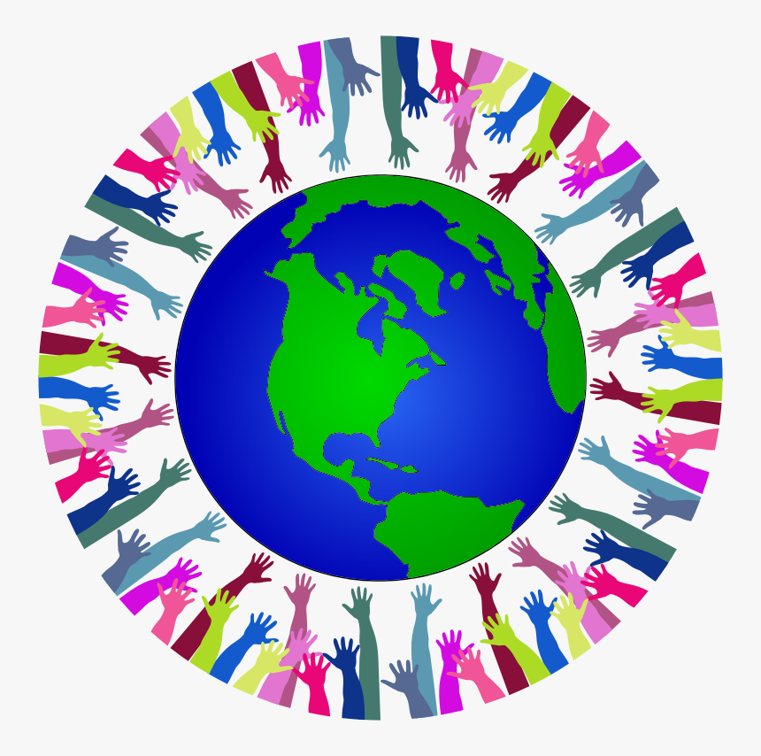 Area,purple,globe - Hands In Circle Png, Transparent Png, Free Download