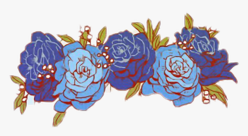 Flowercrown Flower Tumblr Blue Flower Crown Flowercrown - Flower Crown Drawing Png, Transparent Png, Free Download