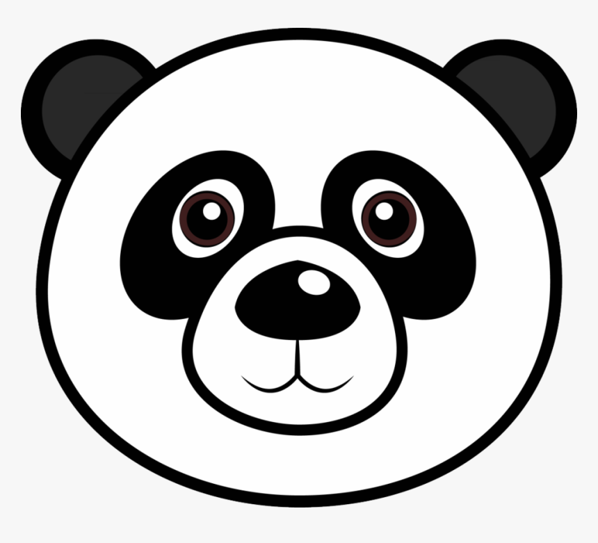 Clip Art Cartoon Head - Panda Face Clipart Black And White, HD Png Download, Free Download