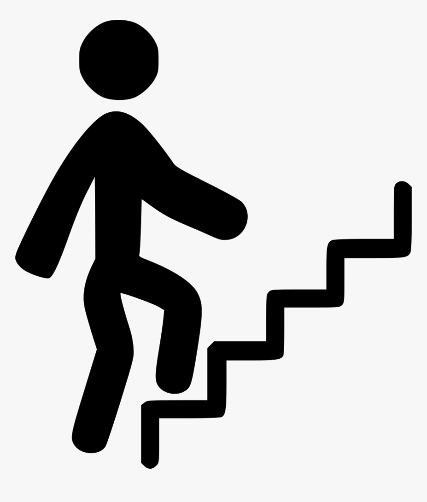 Person Climbing Stairs - Person Climbing Steps Clipart, HD Png Download, Free Download