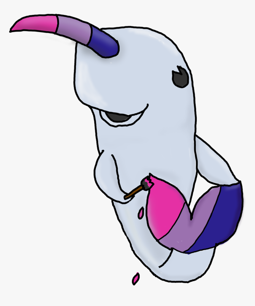 Bi Narwhal - Cartoon, HD Png Download, Free Download