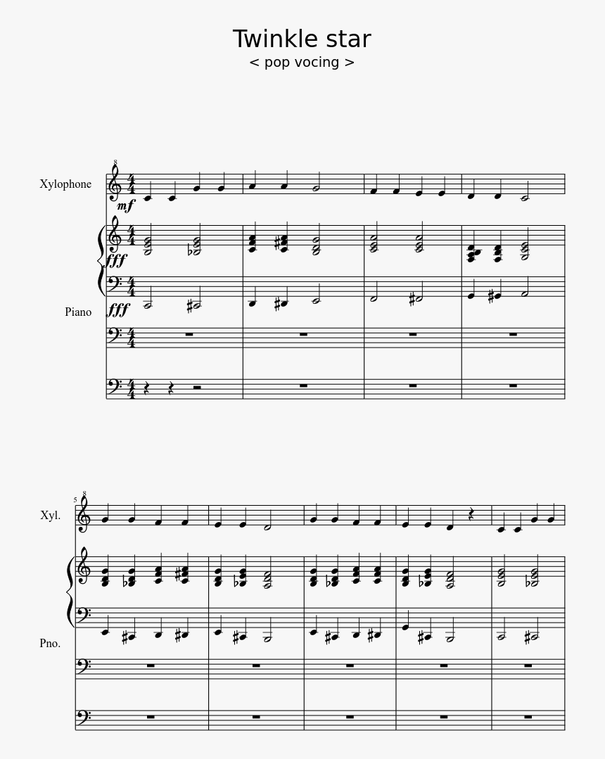 Twinkle Star Sheet Music 1 Of 2 Pages - Living Hope Sheet Music Free, HD Png Download, Free Download