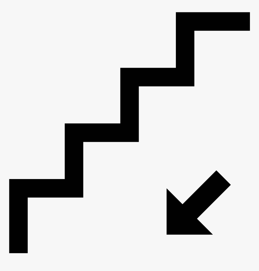 Stairs Down Icon Free - Stairs Down Sign Png, Transparent Png, Free Download