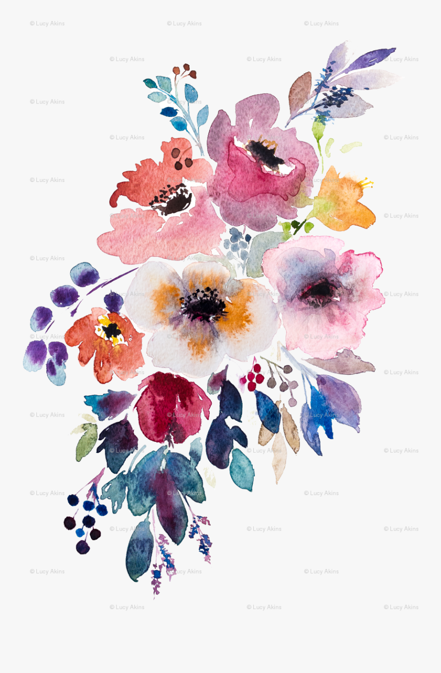 Camper Clipart Watercolor - Transparent Watercolor Floral Design, HD Png Download, Free Download