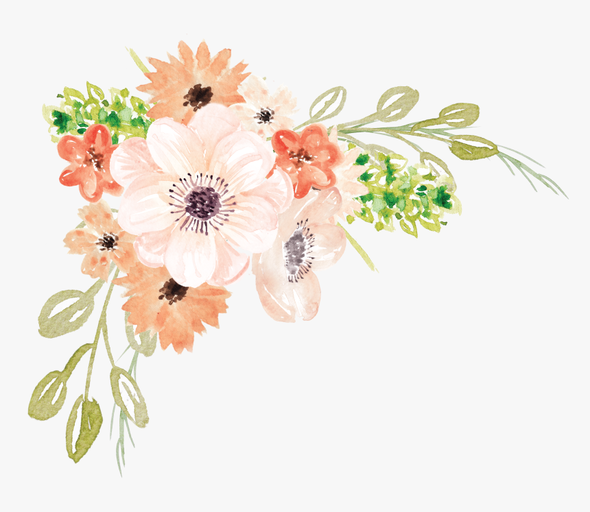 Transparent Flower Border Png - Watercolour Flower Black Background, Png Download, Free Download