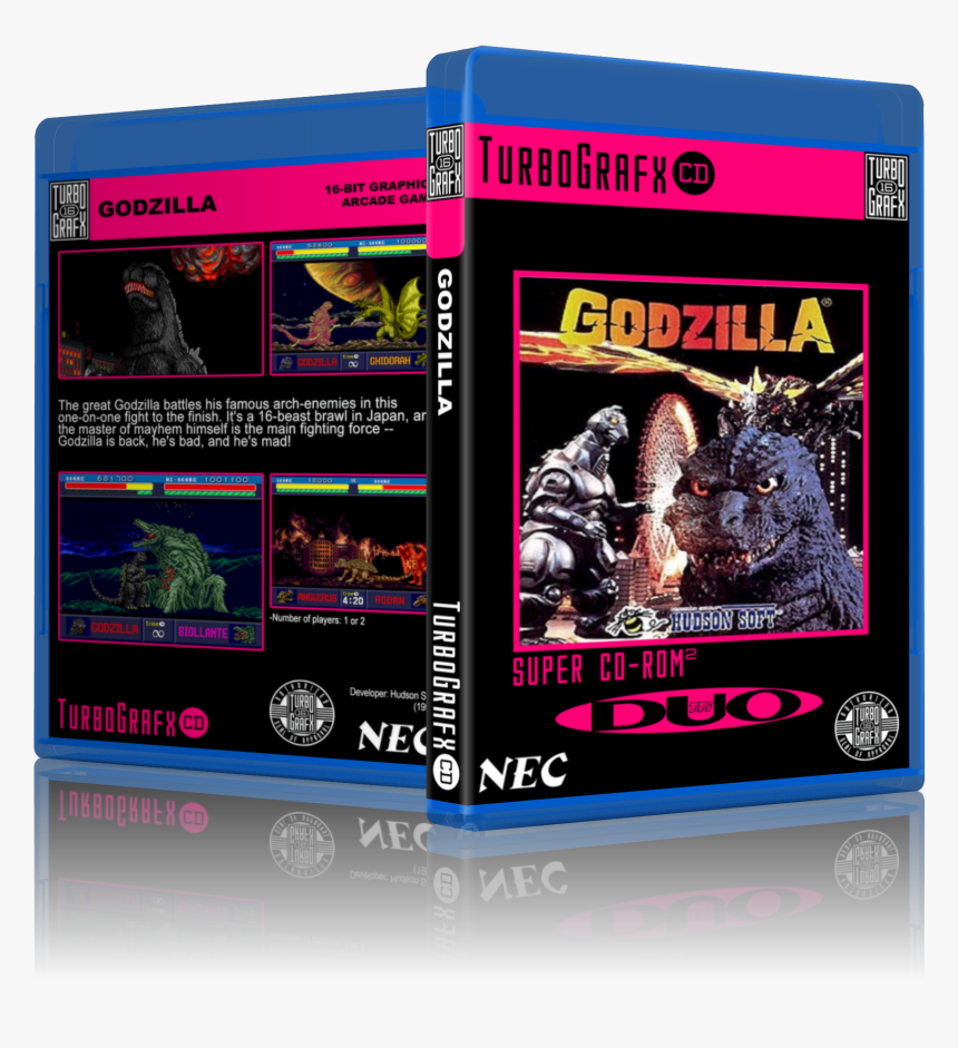 Turbografx-cd Dvd Style 3d Boxes - Godzilla Turbografx Cd Cover, HD Png Download, Free Download