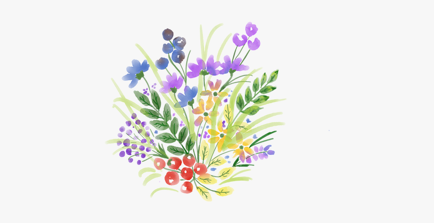 Watercolour Flower, Spring, Watercolor, Floral, Bouquet - Watercolor Wildflower Bouquet Png, Transparent Png, Free Download