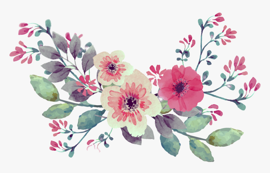 #vintage #watercolor #watercolour #flowers #flower - Vintage Flower Border Png, Transparent Png, Free Download