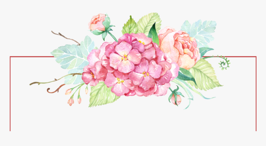 Flowers,flowering Peony,watercolor Paint,hydrangea,prickly - Watercolor Flower Banner Clipart, HD Png Download, Free Download