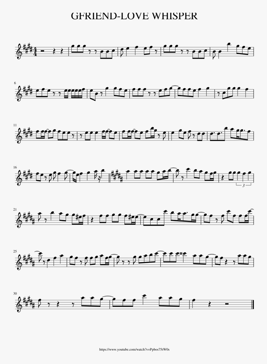 Gfriend Love Whisper Piano Sheet , Png Download - Gfriend Love Whisper Piano Sheet, Transparent Png, Free Download