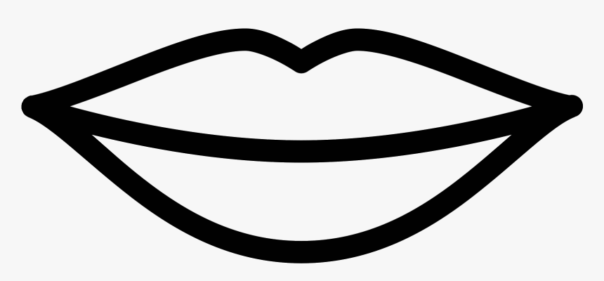 Lip Clipart Black And White - Lips Outline, HD Png Download, Free Download