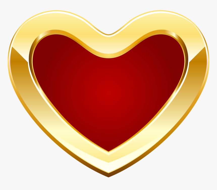 Red And Gold Heart Png Clipart - Love Shape Png Gold, Transparent Png, Free Download