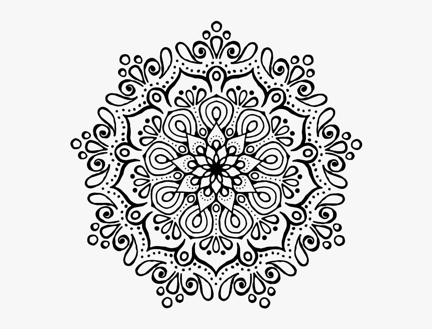 Cute Mandala Sans Couleur Noir Et Blanc Mandala Black And White Hd Png Download Kindpng