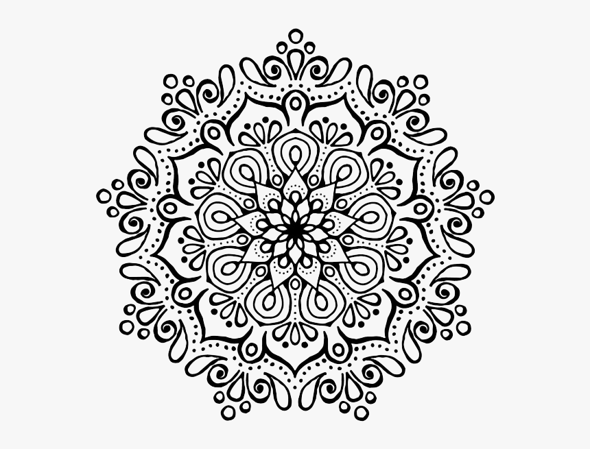 Cute Mandala Sans Couleur Noir Et Blanc - Mandala Black And White, HD Png Download, Free Download