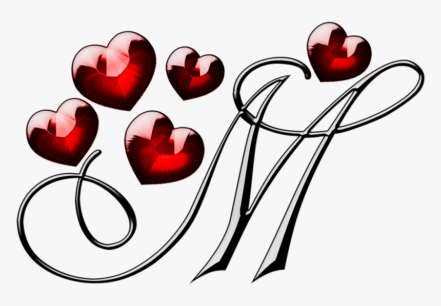 M Letter With Hearts - M Letter Images In Heart, HD Png Download, Free Download