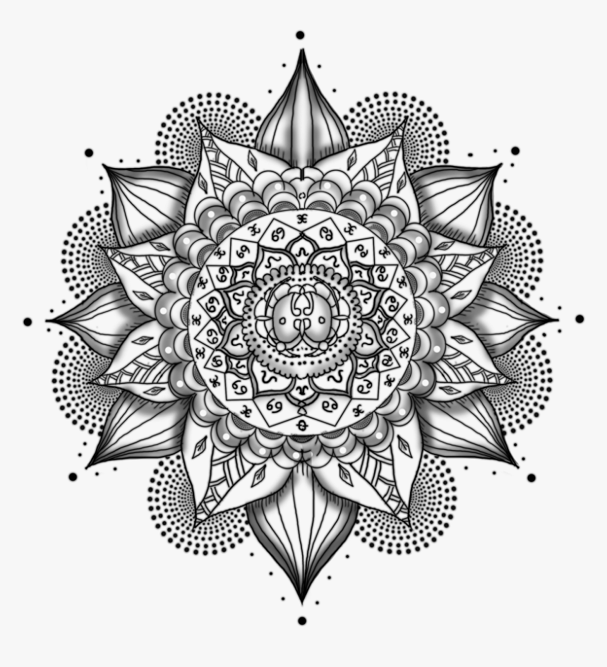 Mandala Tattoo Black And Gray Mehndi - Mandala .png, Transparent Png, Free Download