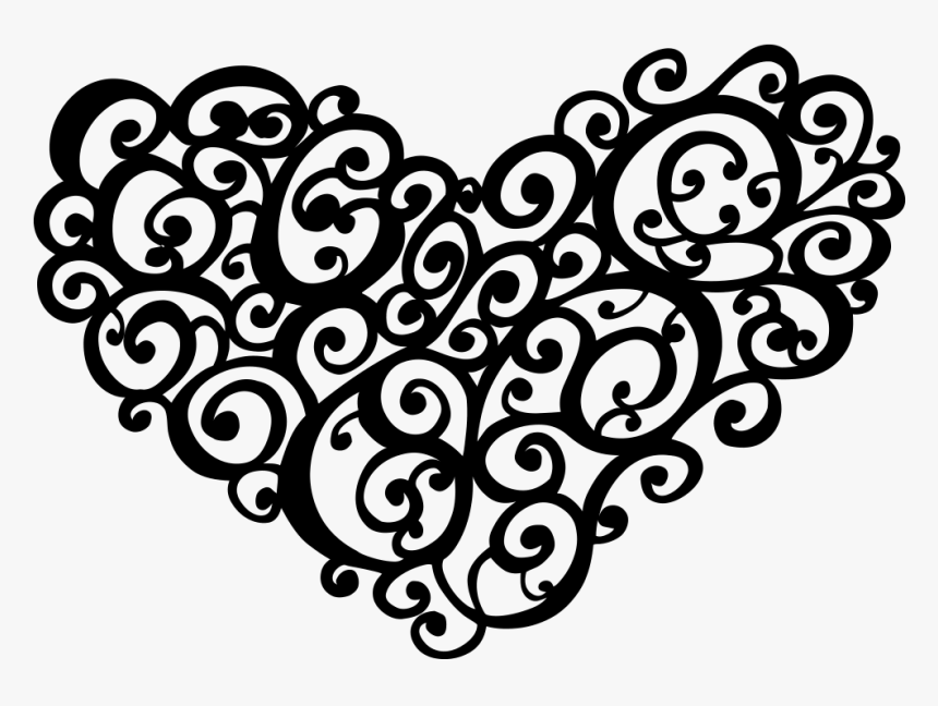 Silhouette Heart Png Transparent - Transparent Background Heart Png Black, Png Download, Free Download