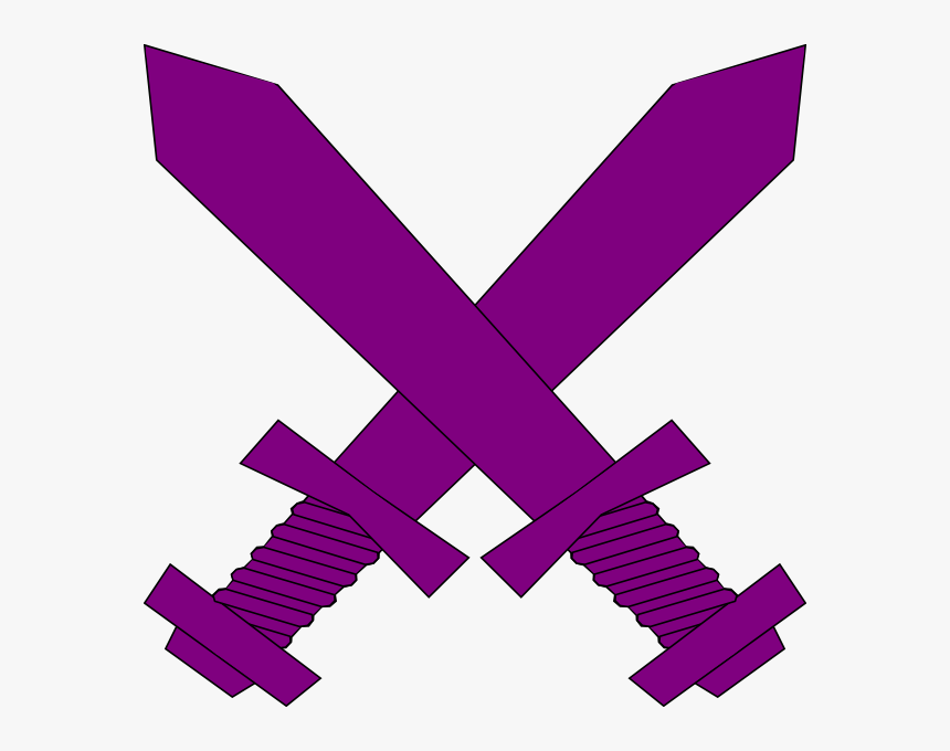 Purple Crossed Swords Clip Art At Clker - Red Crossed Swords Png, Transparent Png, Free Download