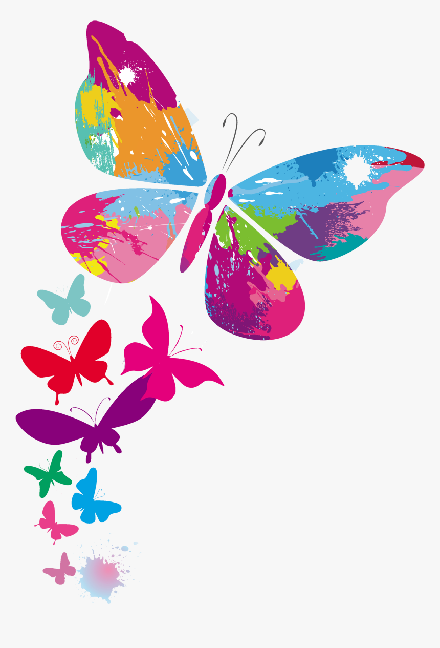 Transparent Mariposas Vector Png - Clip Art Colorful Butterfly, Png Download, Free Download