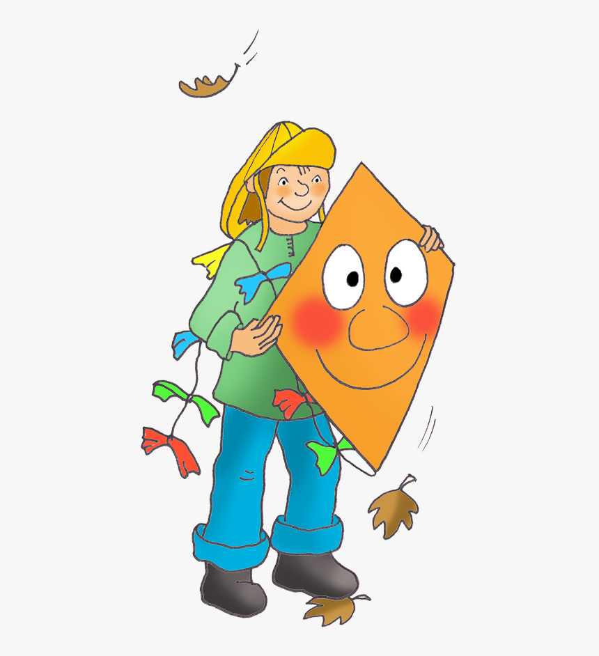 Girl With A Kite And Autumn Wind - Clip Art Autumn Wind, HD Png Download, Free Download