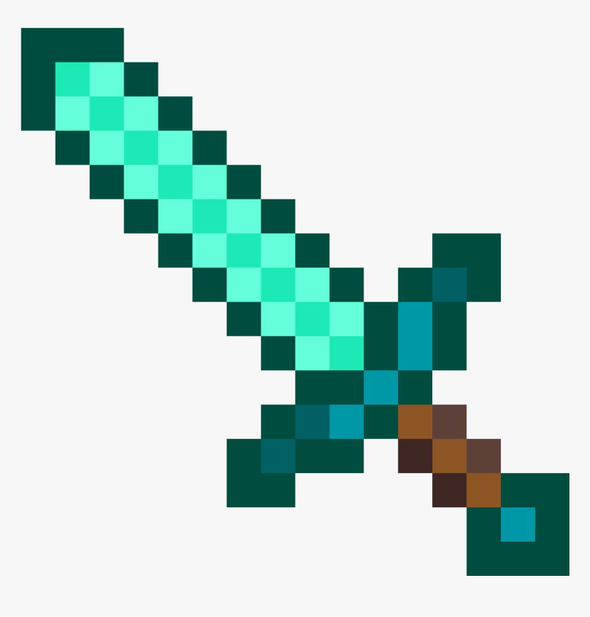 Clip Art Pixilart By Skyguy - Minecraft Diamond Sword, HD Png Download, Free Download