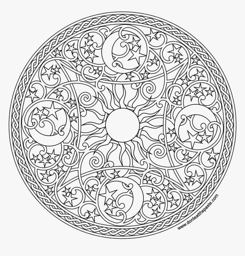 Amazingly Relaxing Free - Celestial Mandala Coloring Pages ...