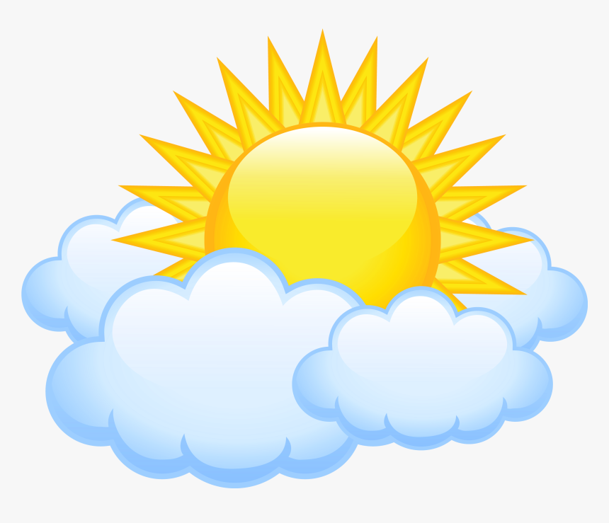 Sun With Clouds Clipart, HD Png Download, Free Download