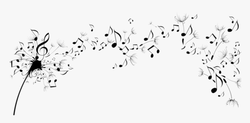 Music Notes Png - Dandelion Blowing Music Notes, Transparent Png, Free Download