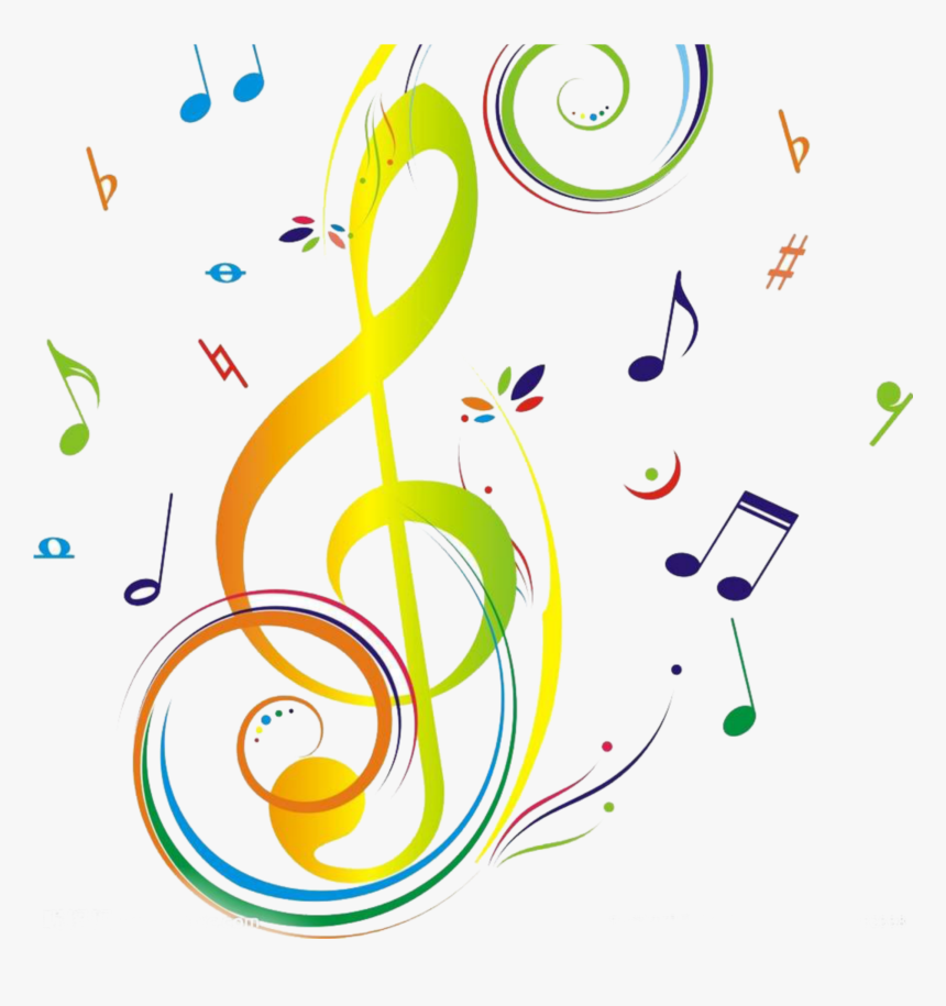 Colorful Musical Note Border - Colorful Music Notes Png, Transparent Png, Free Download