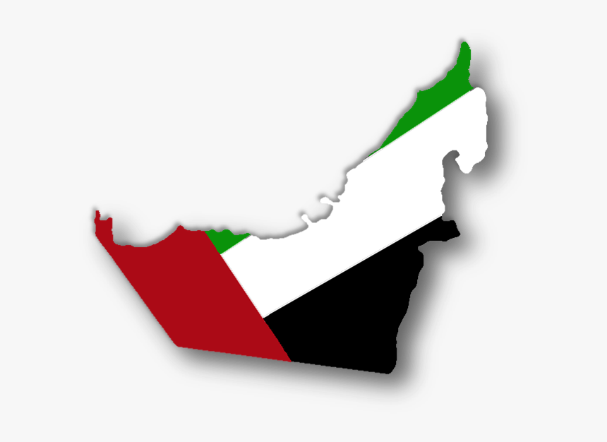 Uae Map With Flag Colour United Arab Emirates - Uae Map Flag, Hd Png Download - Kindpng