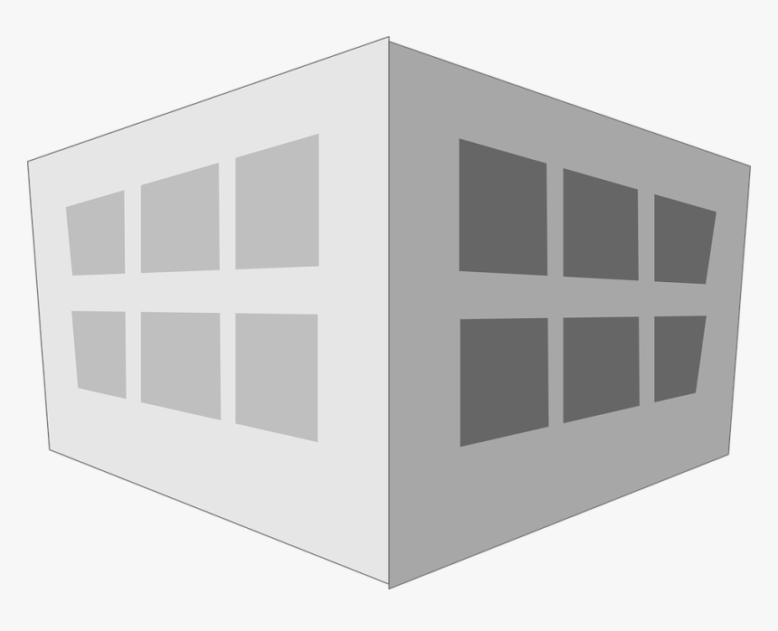 Box, Building, Office, Grey, Silver, Windows - Home And Office Clipart, HD Png Download, Free Download