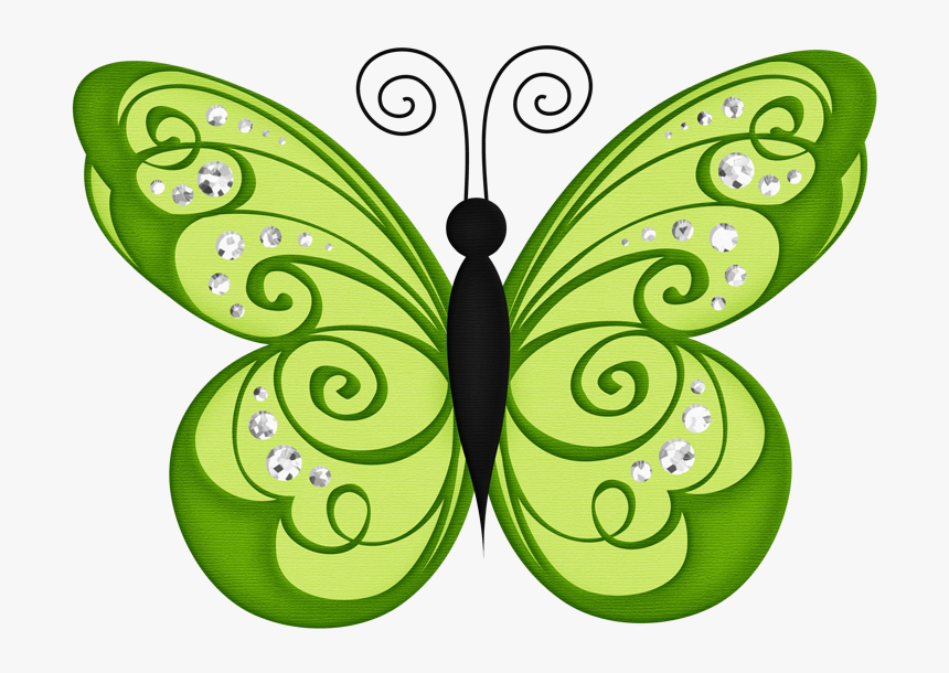 Butterfly Clipart Green Borboletas - Transparent Background Butterfly Clipart, HD Png Download, Free Download