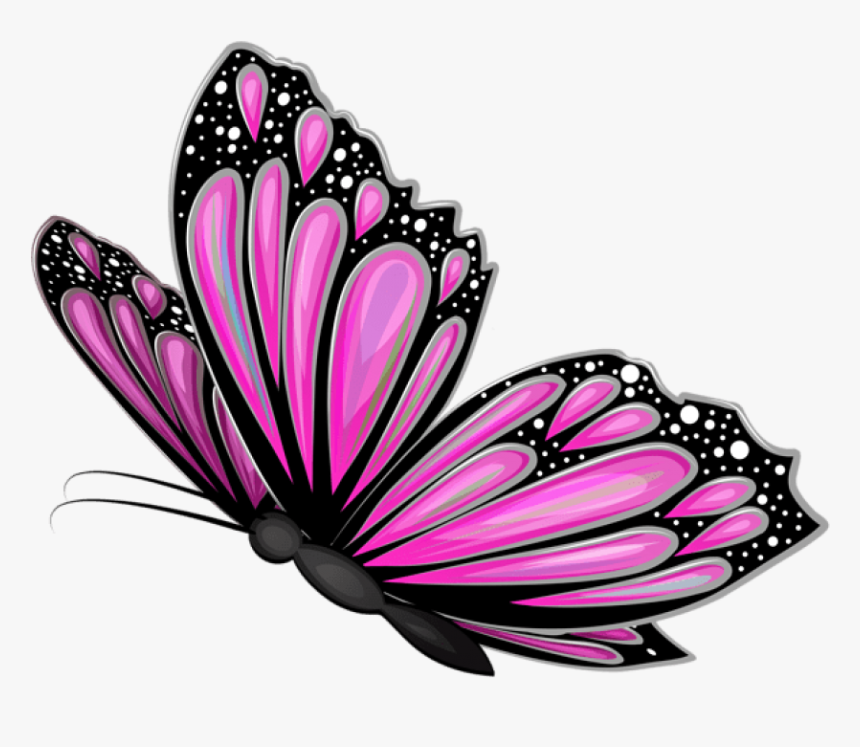 Download Pink Butterfly Transparent Clipart Photo Top - Pink Butterfly Transparent Background, HD Png Download, Free Download