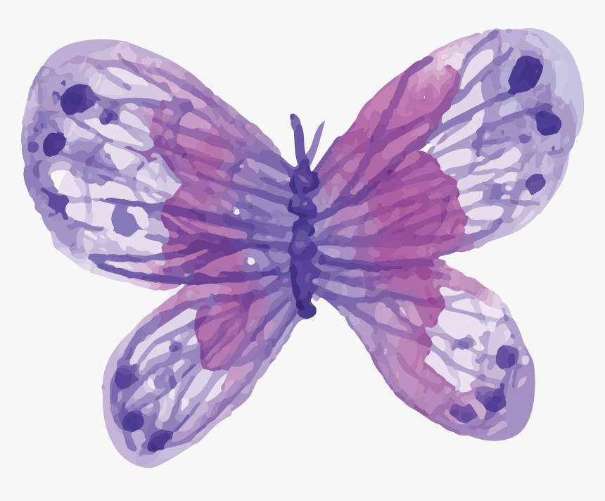 Transparent Lavender Butterfly Clipart - Transparent Background Butterfly Watercolor Png, Png Download, Free Download