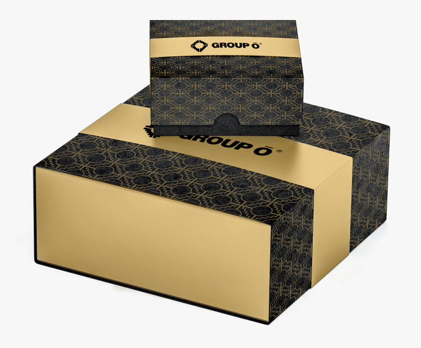 Black And Gold Group O Box - Black And Gold Packaging Box, HD Png Download, Free Download