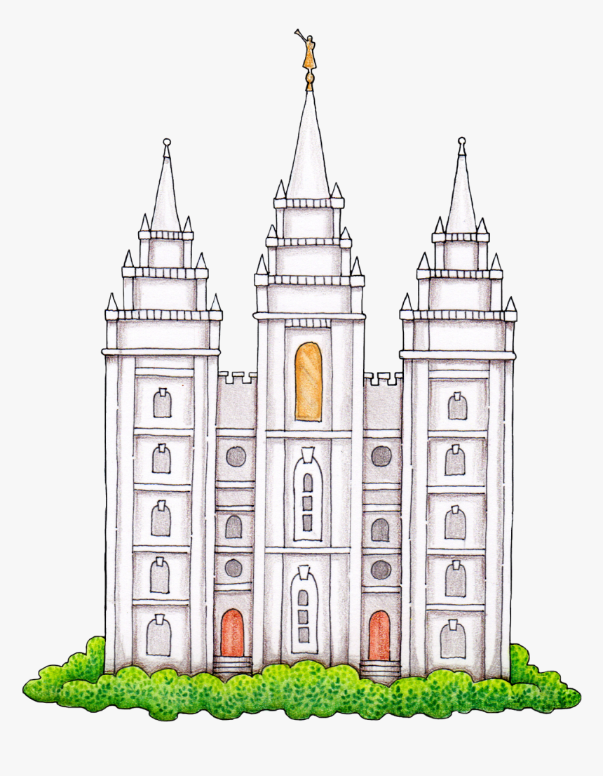 Logan Utah Temple Salt Lake Temple Latter Day Saints - Salt Lake City Temple Drawing, HD Png Download, Free Download