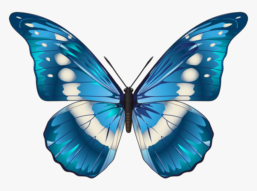 Butterfly Blue Png Clip Art Image - Transparent Background Butterfly Png, Png Download, Free Download
