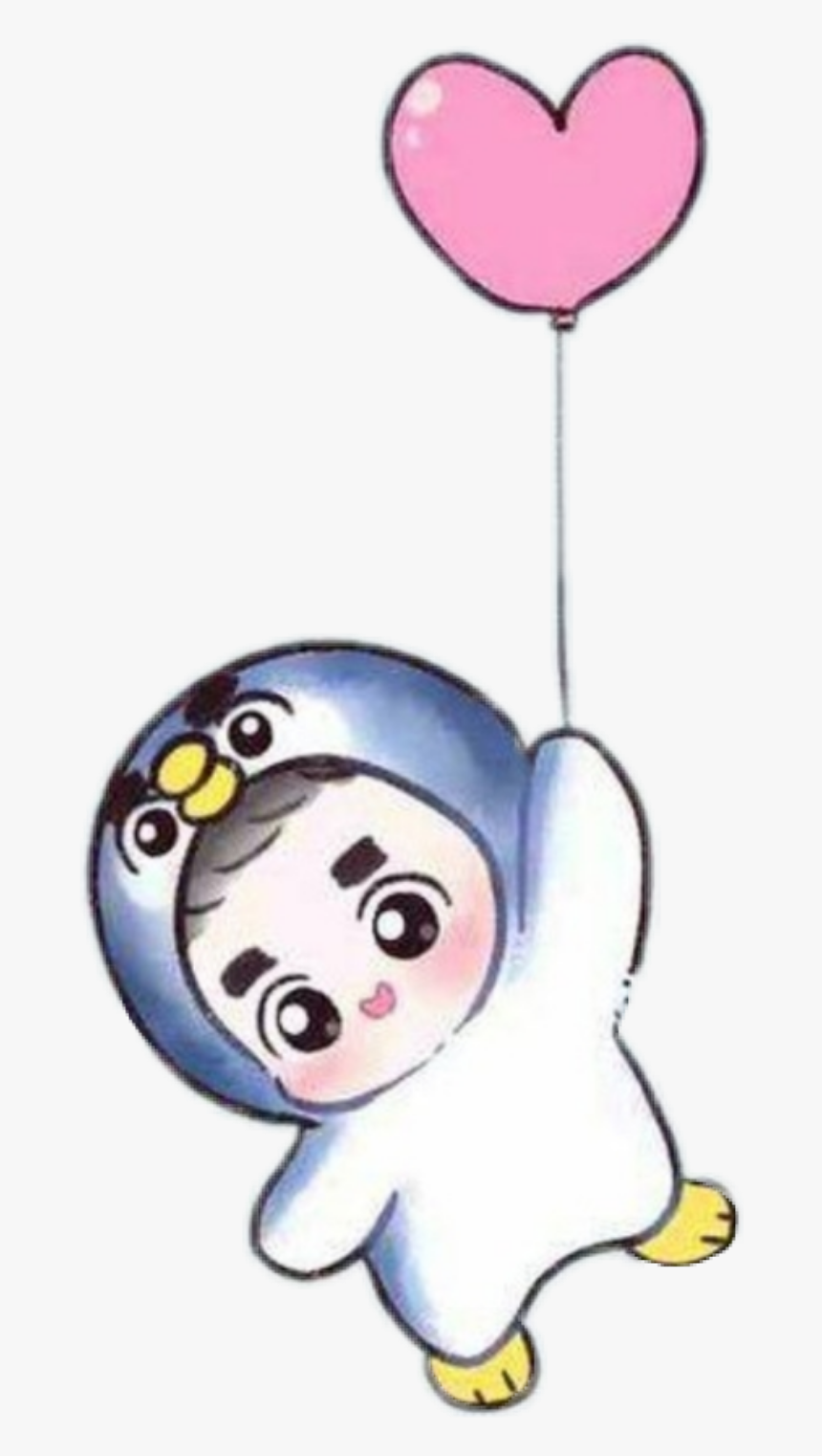 Ballon Drawing Aesthetic - Exo Chibi, HD Png Download, Free Download