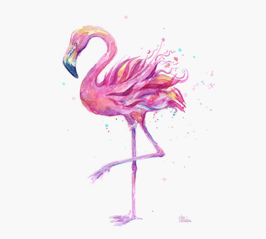 Flamingo Watercolor Painting, HD Png Download, Free Download