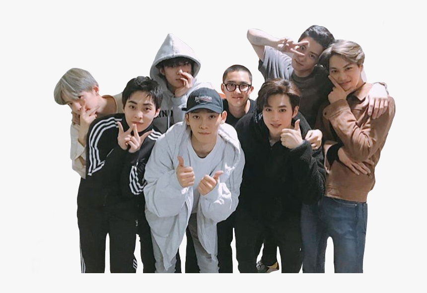 Exo Baekhyun Kyungsoo Chanyeol Suho Sehun Kai Chen - Exo, HD Png Download, Free Download