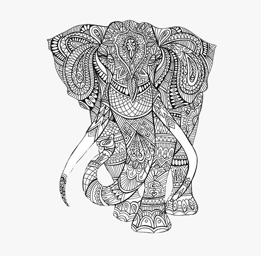 Mandalas Elefante Sticker By Paola Gomez Report - Hard Elephant Coloring Pages, HD Png Download, Free Download