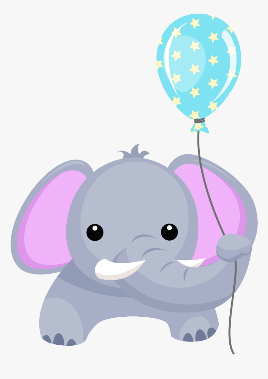 Little Big Crafter On - Baby Elephant With Balloons Clipart Png, Transparent Png, Free Download