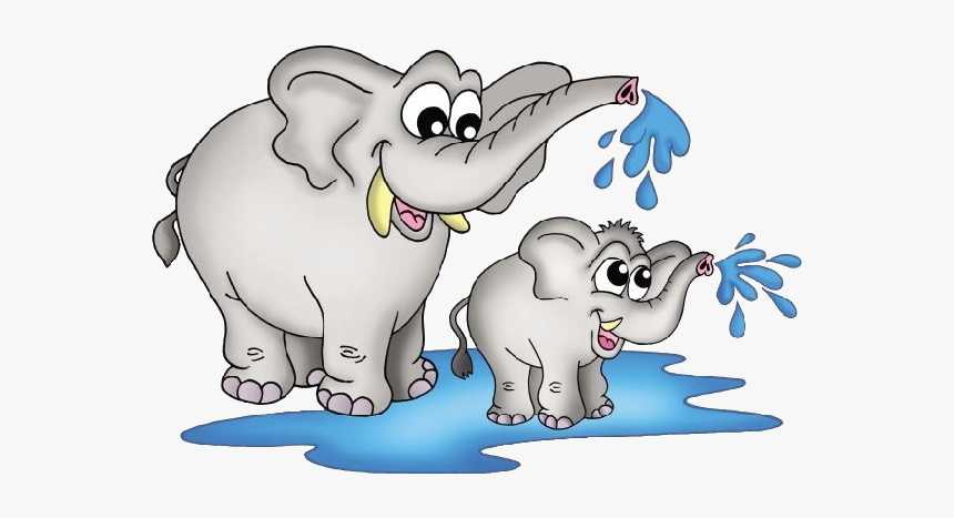 Baby Elephant Elephant Cartoon Picture Images Clipart - Big And Small Elephant, HD Png Download, Free Download