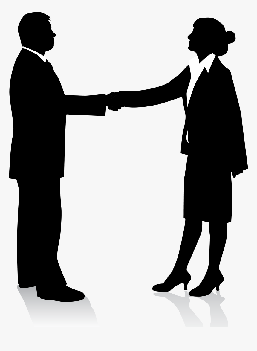 Businessperson Silhouette Handshake - People Shaking Hands Png, Transparent Png, Free Download